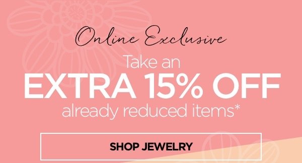 Get an extra 15% off on already reduced items