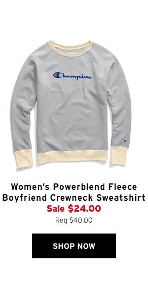 Women's Powerblend Fleece Boyfriend Crewneck Sweatshirt - Click to Shop Now