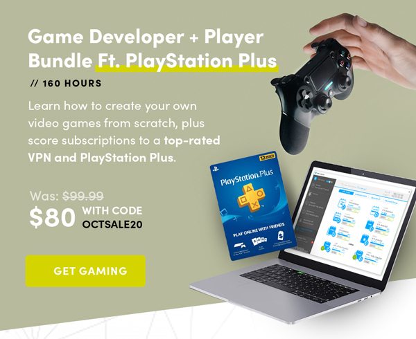 Game Developer + Player Bundle Ft. PlayStation Plus | Get Gaming