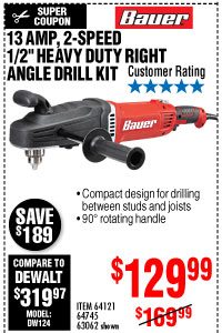 View 13 Amp 2-Speed 1/2 in. Heavy Duty Right Angle Drill Kit