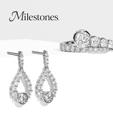 Milestones Diamond Ring and Teardrop Earrings.