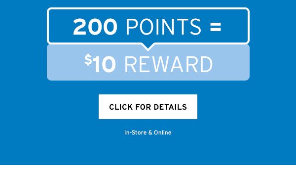 200 Points = $10 Reward - Click for Details