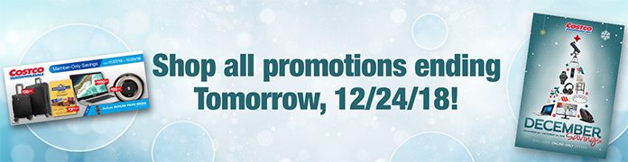 Shop all promotions ending tomorrow, 12/24/18!