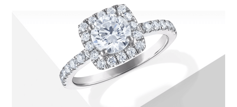 Certified Round-Cut Diamond Halo Engagement Ring 1-5/8 ct tw Platinum