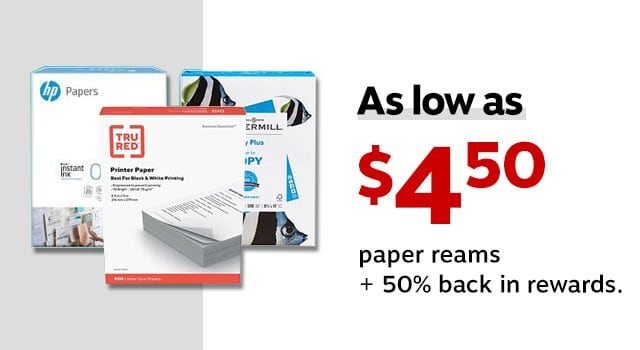As low as $4.50 for single paper reams.†