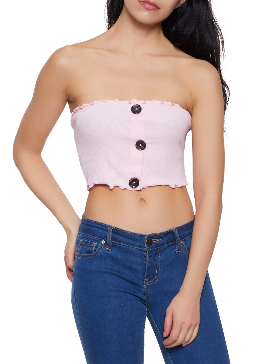 Lettuce Edge Cropped Tube Top