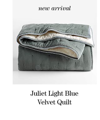 Juliet Light Blue Velvet Quilt