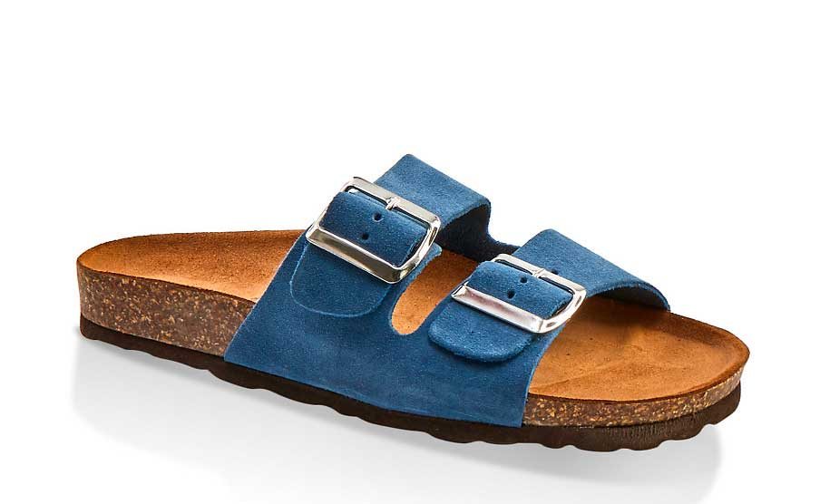 Double Band Footbed Slide Sandals