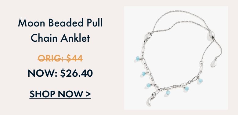 Moon Beaded Pull Chain Anklet | Shop Now
