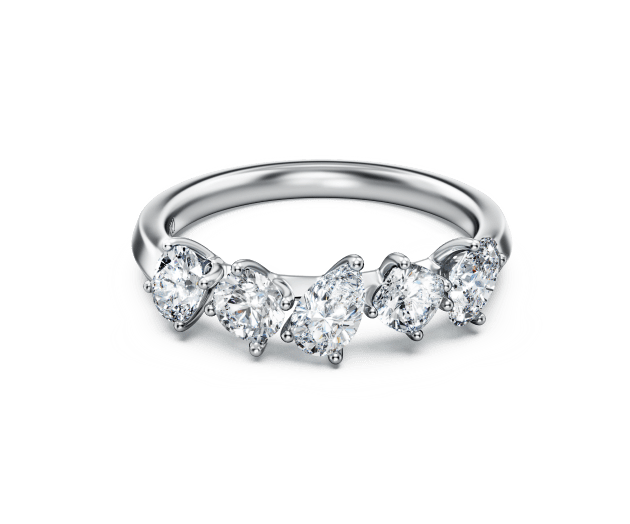 Galaxy ring, Lab-grown diamonds 1 ct tw, Mixed cuts, 14K white gold