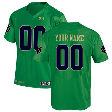 Under Armour Notre Dame Fighting Irish Kelly Green Replica Custom Jersey