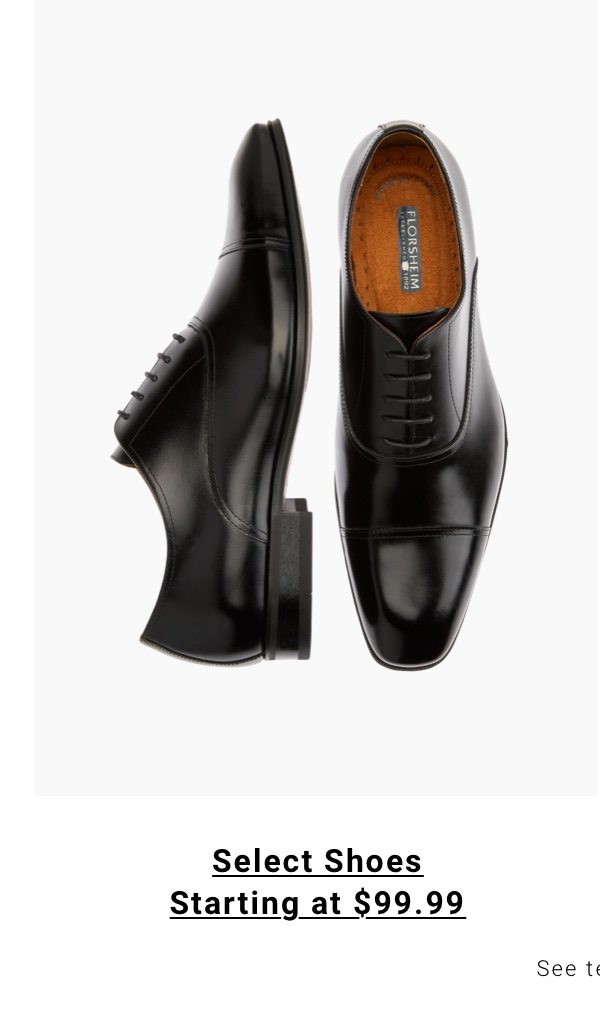 Select shoes starting at 99 99