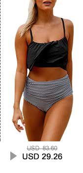 Overlay Black Swimwear Top and High Waist Panty