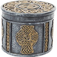 Round Celtic Cross Trinket Box