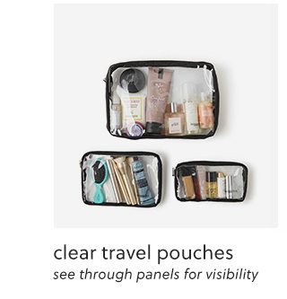 clear travel pouches