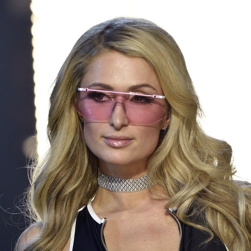 Paris Hilton in pink sunglasses