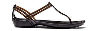 Women's Black Crocs Isabella T-strap Sandal