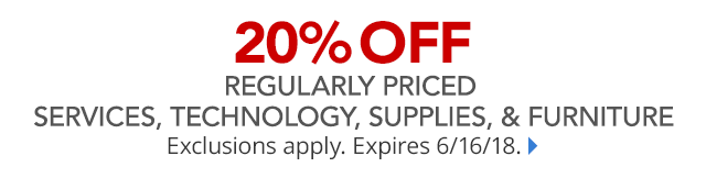 20% off regular priced purchases and PLCC Save $25 when spend $100 on Office Depot card