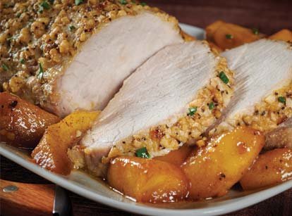 Rosemary Garlic Pork Loin with Spiced Apples