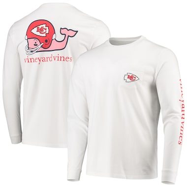 Kansas City Chiefs Vineyard Vines Whale Helmet Long Sleeve T-Shirt - White