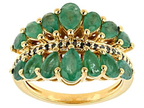Green Emerald 18k Gold Over Silver Ring 2.53ctw
