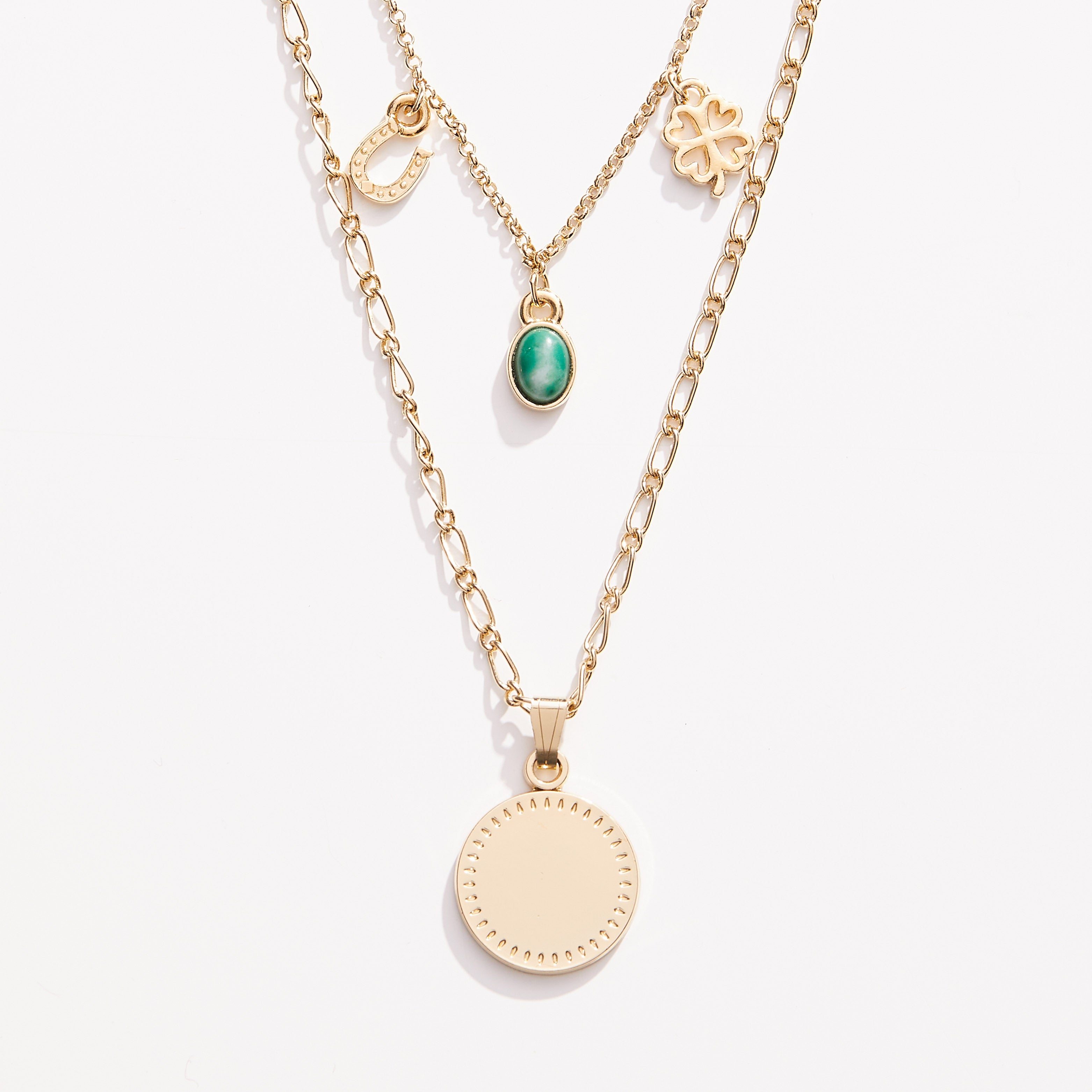 Image of Luck + Prosperity Multi-Charm Layered Necklace