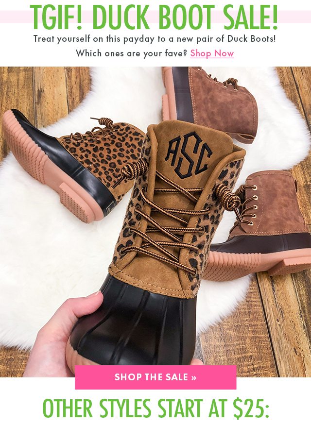 clearance duck boots