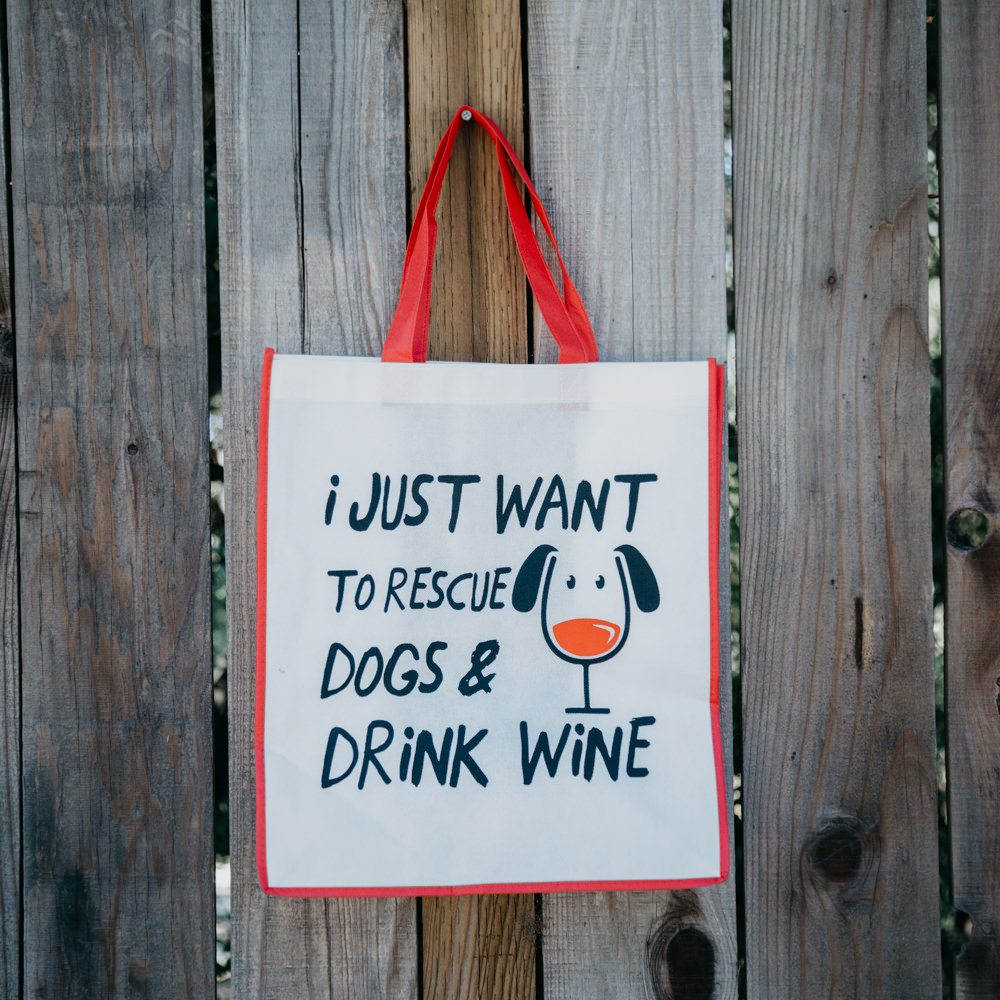 Image of Grocery Bag I Just Want to Rescue Dogs - Red Trim