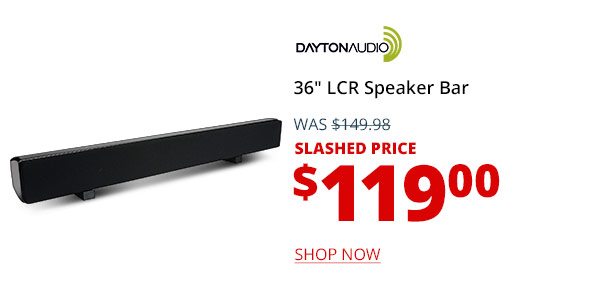 Dayton Audio BS36 36in LCR Speaker Bar Black