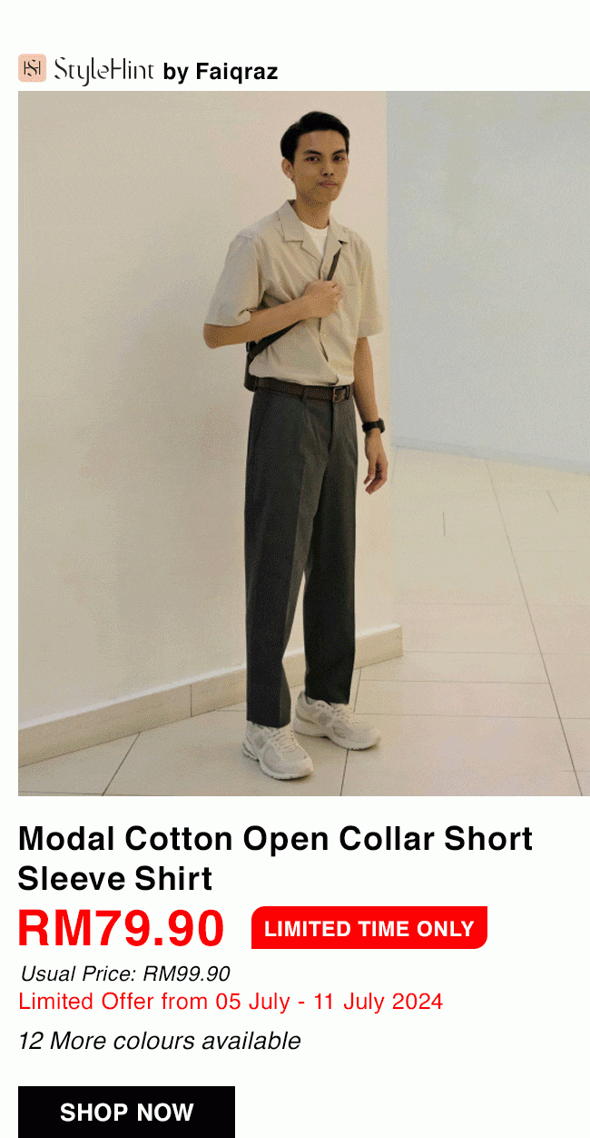 Modal Cotton Open Collar Short Sleeve Shirt