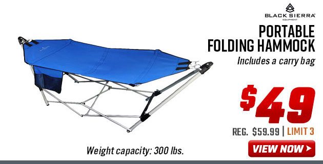 Black Sierra Portable Folding Hammock