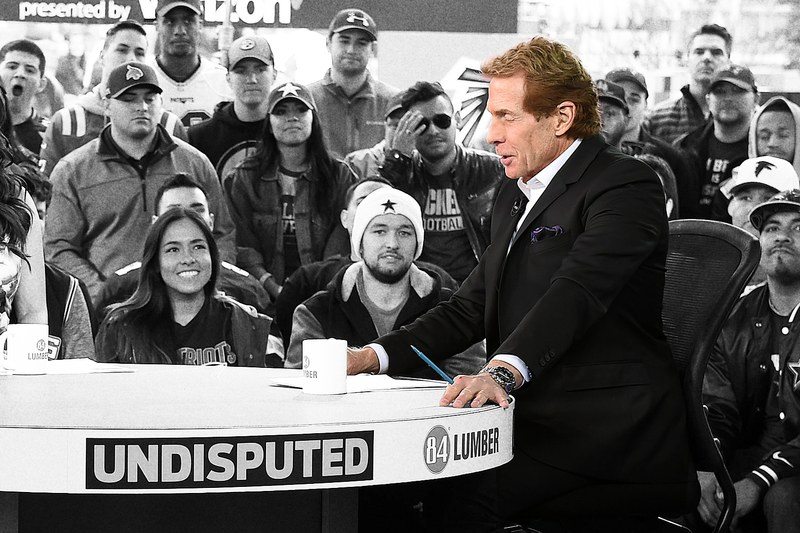 skip bayless on set