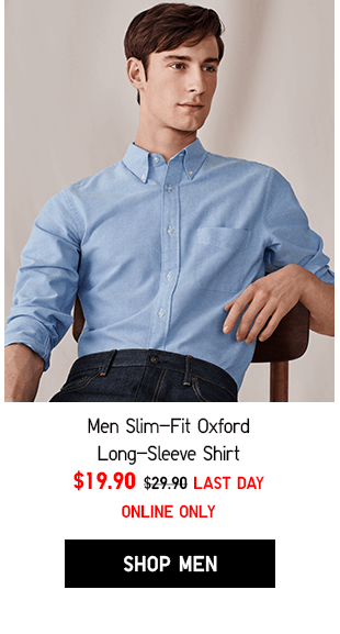 MEN SLIM-FIT OXFORD LONG-SLEEVE SHIRT $19.90