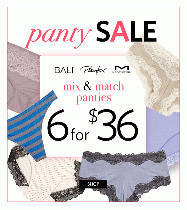 Shop Semi Annual Panty Sale - Turn on your images