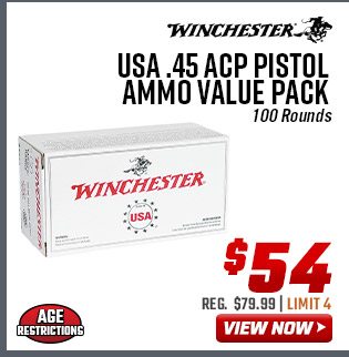 Winchester USA .45 ACP Pistol Ammo Value Pack