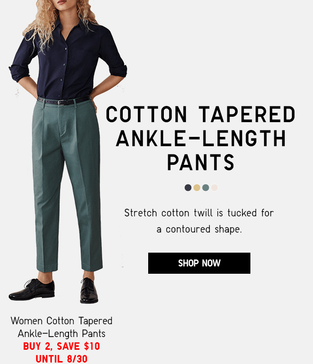 COTTON TAPERED ANKLE-LENGTH PANTS