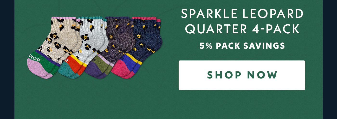 Sparkle Leopard Quarter 4-Pack | 5% Pack Savings | Shop Now