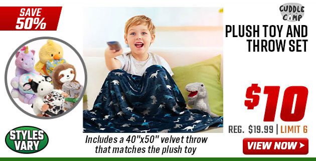 Cuddle Camp Plush Toy and Throw Set