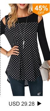 Polka Dot Print Cold Shoulder Blouse