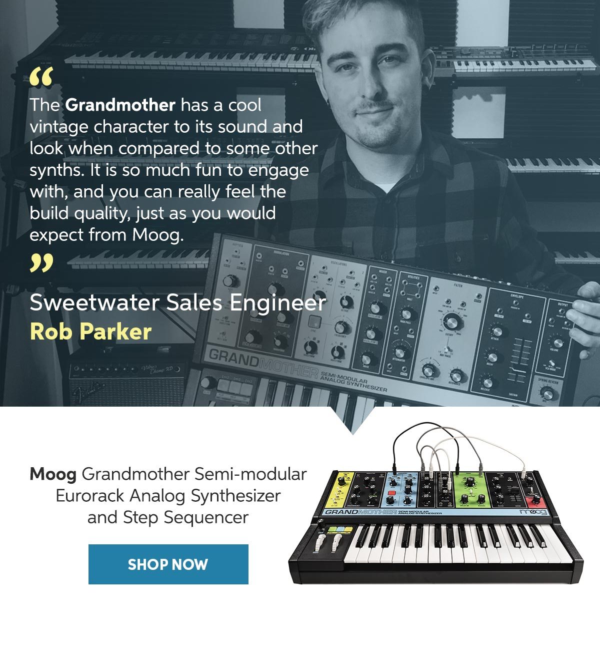 Moog Grandmother Semi-Modular Analog Synthesizer and Step Sequencer
