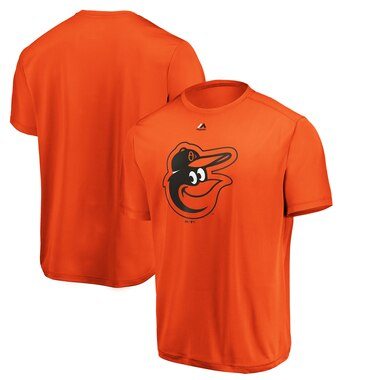 Majestic Baltimore Orioles Orange Synthetic Official Team Logo T-Shirt