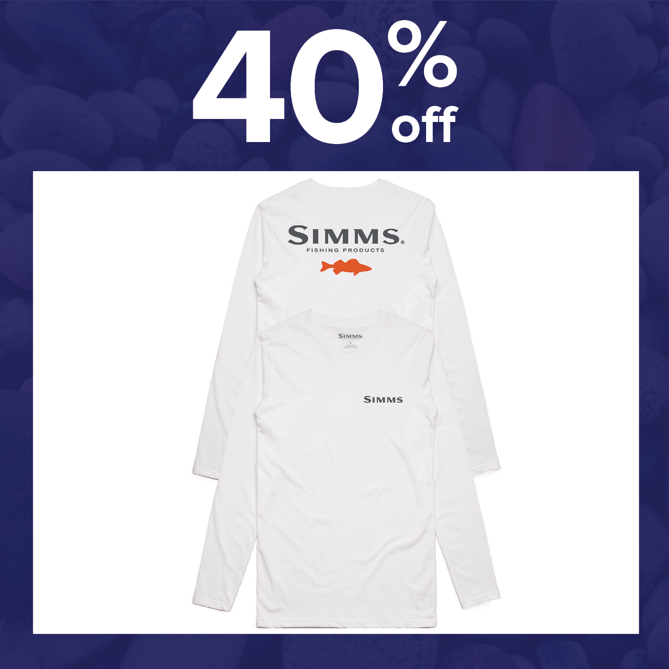 40% off the Simms Walleye Logo Long Sleeve Tech Shirt
