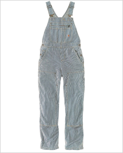 WOMEN'S RUGGED FLEX RELAXED FIT DENIM RAILROAD STRIPE BIB OVERALL