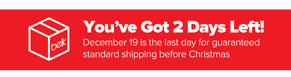 Last Day for Guaranteed Shipping! Order by midnight ET Today (12/18) & choose standard shipping to get it there for Christmas