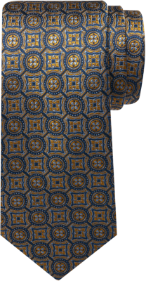 Joseph Abboud Navy & Gold Mosaic Classic Tie