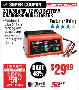 View 18538 Amp 12V Manual Charger With Engine Start