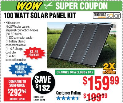 View 100 Watt Solar Panel Kit