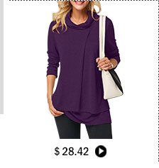 Long Sleeve Cowl Neck Layered T Shirt