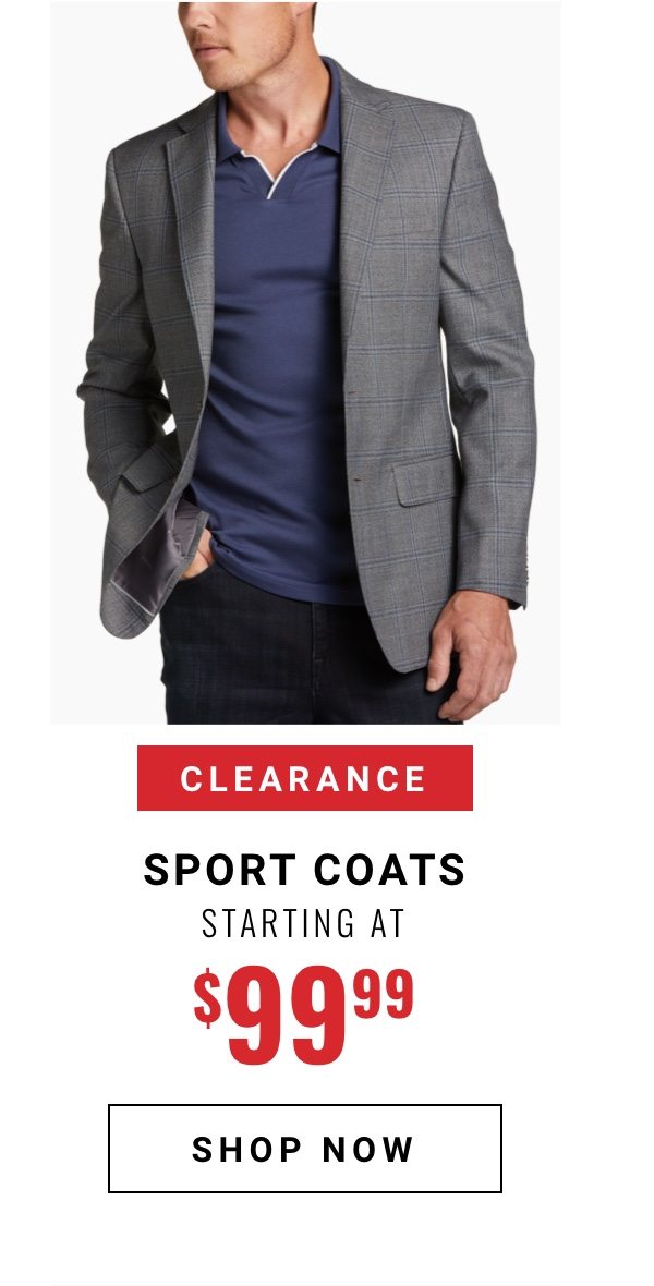 Clearance Sport Coats Starting at 99.99