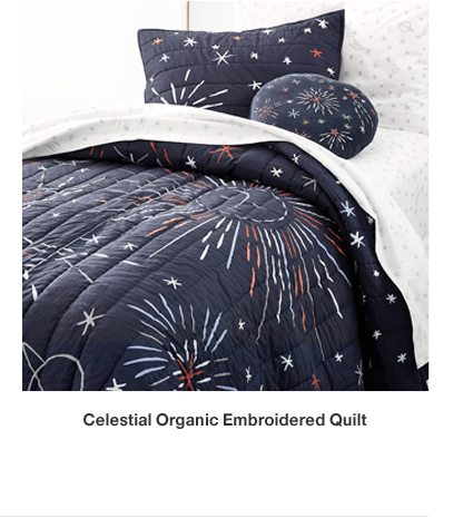Celestial Organic Embroidered Quilt